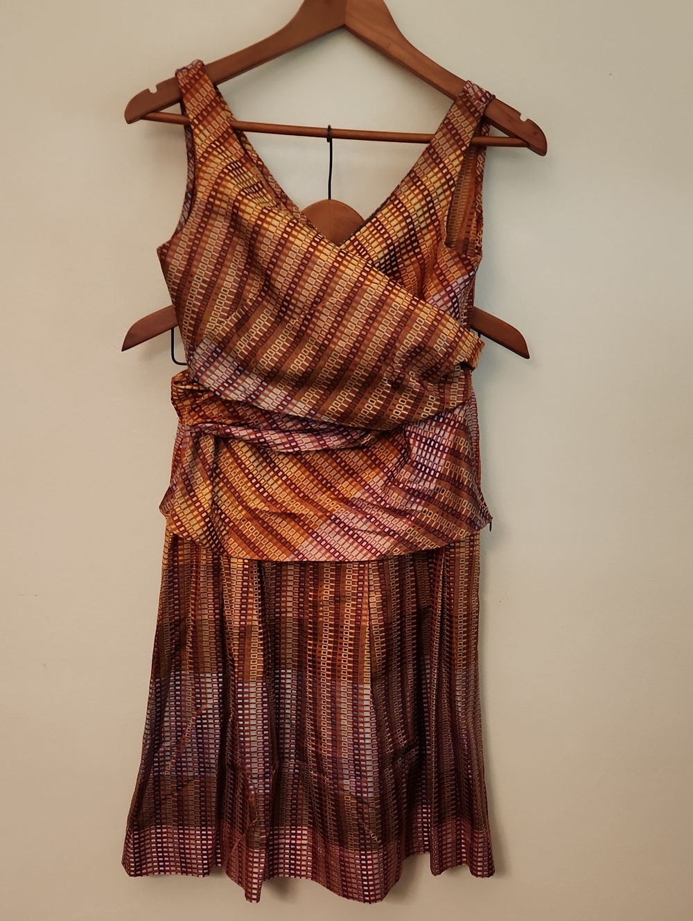 Per Se Faux Wrap Blouse And Skirt Set